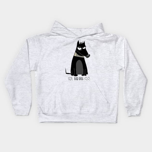 Bad Dog Kids Hoodie by maddula